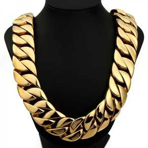 Collier chaîne large cubaine en argent plaqué or 18 carats, style hip-hop, unisexe, pour usage quotidien, idéal comme cadeau - Product Image 4