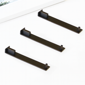 Eco-Friendly Zinc Alloy <b>Edge</b> Pull Handle Minimalist Matte <b>Black</b> Cabinet Drawer Hardware Products for Kitchen Bathroom Furniture - Product Image 4