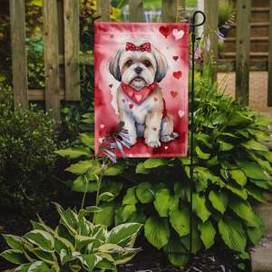 Lhasa Apso Día de San Valentín Jardín Bandera Multicolor Buzón Decorativo Patio Banner para Patio Obras de arte y camas de flores Tamaño pequeño - Product Image 2