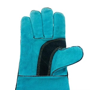 Guantes de soldadura de cuero para horno, parrilla, chimenea, estufa, guantes de soldador TIG de cuero de vaca de alta resistencia. - Product Image 3