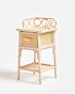 Adorable Eco-Friendly Modern <b>Rattan</b> Nightstand for Kids Woven <b>Bedside</b> <b>Table</b> Drawer Natural Cane Cute Nursery Bedroom Furniture - Product Image 3