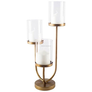 Candle <b>Holder</b> Home Restaurant Hotel Office Wedding Decor Gold Metal and <b>Glass</b> Table Candle <b>Holder</b> Best Metal with High Quality - Product Image 3