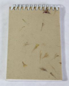 Carnet à spirale en papier de coton recyclé, sans bois, couleur naturelle, avec couverture en jute, doux et agréable au toucher - Product Image 1