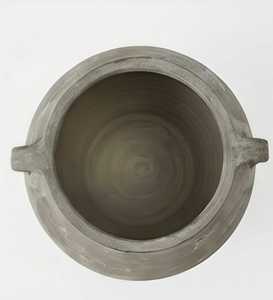 Vase de sol en terre cuite gris antique KAMAL ART CRAFT, double poignée, pot décoratif rustique avec trou de drainage pour la maison, le jardin, l'hôtel - Product Image 2