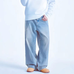 กางเกงยีนส์ทรงแบ็กกี้สำหรับผู้ชาย สไตล์ใหม่ สำหรับใช้งานกลางแจ้ง คุณภาพดีที่สุด สีพื้น - Product Image 4