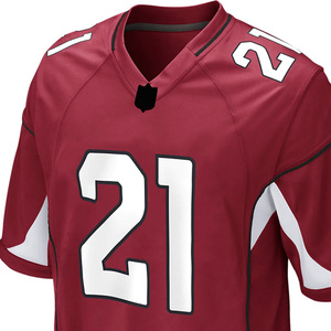Customizable Maroon American Football Jersey V-Neck Short Sleeve Sublimated Print Moisture Wicking Uniform for Men - Product Image 4