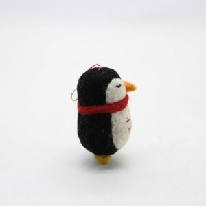 Cute <b>Wool</b> Penguin Christmas Ornament With Red Scarf And Snowflake Design - Product Image 4