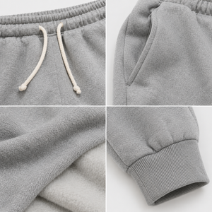 Flox Apparel Custom 350 GSM Classic <b>Cuffed</b> Fleece Drawstring <b>Joggers</b> 80% Cotton 20% Polyester Breathable Midweight Men's Winter - Product Image 4