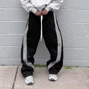 High Quality Logo Striped Contrast Design Casual Straight-Leg Loose <b>Oversize</b> Men's <b>Sweatpants</b> Heavyweight Baggy <b>Sweatpants</b> - Product Image 5
