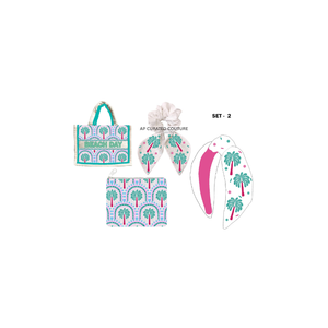 Summer Beach Day Collection: Customized Palm Tree Seed-Beaded Tote <b>Bags</b> Combo <b>Set</b> with Special Offers for beach party celebrated - Product Image 1