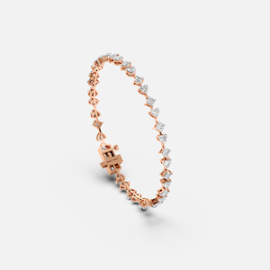 Pulsera de Oro Sólido de 14k con Diamantes y Baño de Rodio, Certificada por IGI, para Compromiso, Boda o Regalo - Product Image 2