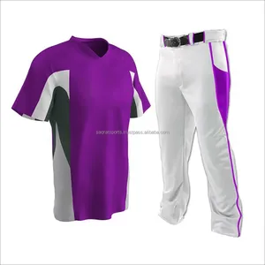 Uniformes de Béisbol y Sóftbol Personalizados, Económicos, de Poliéster, con Estampado por Transferencia de Calor, Transpirables, Antibacterianos, con Cuello en V - Product Image 1