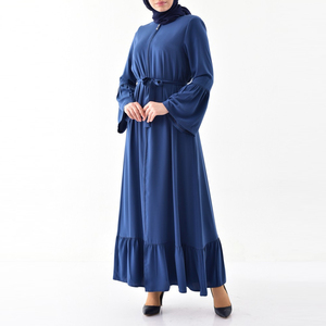 Shimmering Satin Inner <b>Dress</b> & Organza Outer Set – 2-Piece Modern Luxury Abaya Suite - Product Image 2