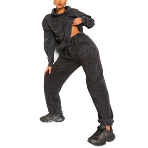 Nuevo Diseño Personalizado, Conjunto Deportivo Oversize Estilo Streetwear, Lavado Ácido, Venta al Por Mayor, Traje Deportivo para Mujer, Tallas Grandes, Conjunto Deportivo Corto - Product Image 1