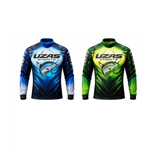 Camiseta de Pesca para Hombre, de Algodón, con Diseño Personalizado por Transferencia Térmica, Secado Rápido, UPF 50, Antibacteriana, con Cierre de 1/4 - Product Image 1