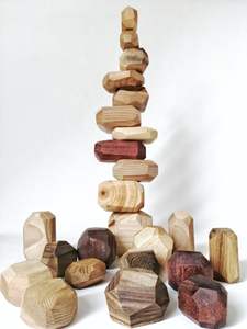 <b>Wooden</b> Square Balance <b>Stacking</b> Game Handmade Eco-Friendly Craft <b>Toy</b> for Kids Housewarming Diwali Birthday Wholesale Low Price - Product Image 2