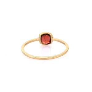 14K Gold Cushion Cut Garnet Solitaire Wedding Ring - Product Image 4