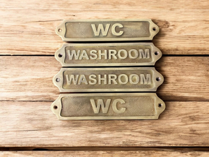 Plaque de signalisation WC vintage en métal avec lettres en relief, panneau mural décoratif pour porte de toilettes, plaque nominative pour salle de bain - Product Image 6