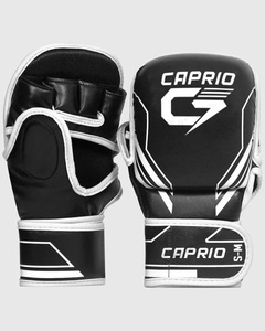 ถุงมือชกมวย MMA สีดำและสีขาว แบบเปิดนิ้ว หนัง PU สำหรับฝึกซ้อม รับทำโลโก้ตามสั่ง OEM แบรนด์ส่วนตัว - Product Image 3