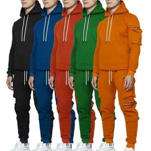 Streetwear <b>Men</b> <b>Pullover</b> Running Heavy Weight Tracksuit Fleece Vintage Hoodie and Jogging Set - Product Image 6
