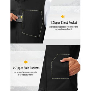 Chaleco de Golf para Hombre con Dobladillo Ajustable, Cinturón con Cordón, Softshell, Calentador Corporal, Ajuste Flexible, Rendimiento Atlético, Prenda Deportiva Exterior - Product Image 5
