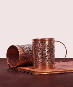 Premium Quality Pure Copper <b>Mug</b> Traditional Ayurvedic Design BPA Free Leak Proof Portable Dishwasher Safe <b>Large</b> Capacity - Product Image 2