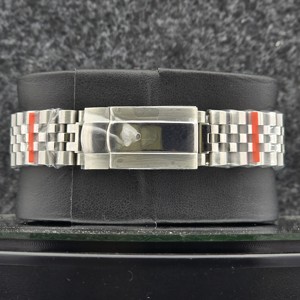 Reloj de lujo para hombre, de acero inoxidable, mecánico automático, esfera roja, marcadores de diamantes, bisel estriado, pulsera Jubilee, reloj de pulsera de negocios - Product Image 4