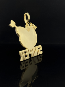 Pendentif personnalisé Iced Legacy Flame, plaqué or, diamant, bijoux hip-hop pour homme, charme Ice Legacy - Product Image 2