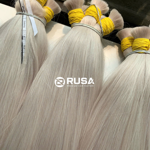 RUSA Hair Extensions de cheveux humains vierges vietnamiens tendance, Super Double Drawn, trame simple, cheveux en vrac teints, 100g, pour tissage permanent, diverses variétés - Product Image 4