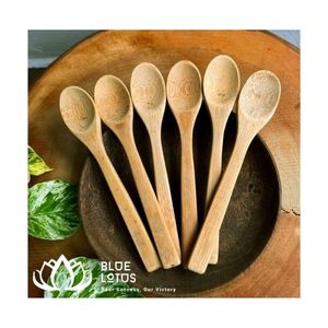 Juego de 7 Cucharas de Madera de Acacia Sostenible de 5.8 Pulgadas, Mini Cucharas para Miel, Mermelada y Condimentos, Solo Lavar a Mano, para Cocina - Product Image 1