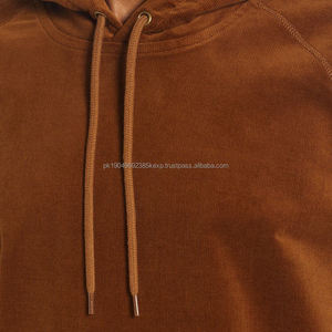 Oem High Quality Premium Hoodies Custom Logo Embroidery Vintage Heavyweight <b>Brown</b> Corduroy Hoodie - Product Image 4