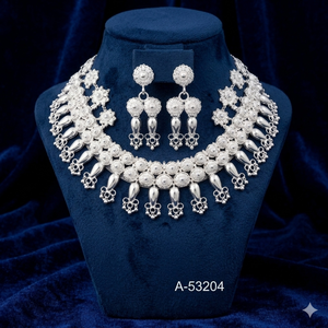 MOLL JEWELLERS Classic Fashion Trendy Women's Wedding Engagement Jewelry Set 24K Gold Plated Alloy Zircon <b>Cushion</b> Cut LabA-53204 - Product Image 1