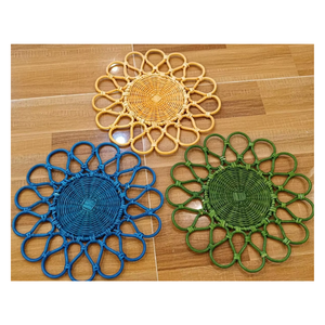 Woven Vietnam Rattan Decorative Plate Round Dining Placemat Handmade <b>Table</b> Centerpiece Wholesale Export - Product Image 6