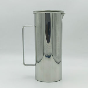 Carafe à eau moderne en acier inoxydable avec couvercle, distributeur de boissons en métal de qualité supérieure avec poignée confortable pour cuisine, salle à manger, restaurant - Product Image 1