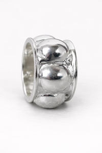 Chunky Sterling Silver <b>Dome</b> <b>Ring</b> Bold Statement Band Modernist Bubble <b>Ring</b> Handmade High Polish Minimalist Jewelry for Women - Product Image 2