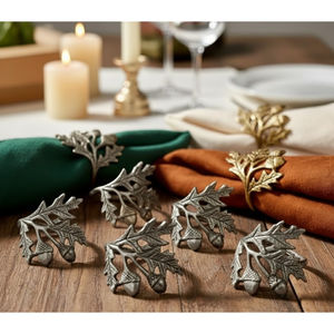 Anneaux de serviette en métal doré de luxe, finition laiton poli moderne, porte-serviettes pour hôtel et maison, vaisselle élégante pour la table. - Product Image 4