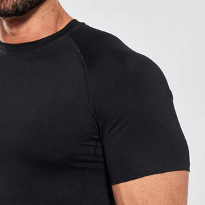 Chemise de compression décontractée intelligente pour homme Protego, sport, gym, extérieur, polyester/coton, col en V, manches courtes, été - Product Image 2