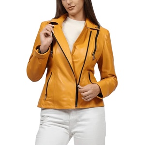 Chaquetas de Cuero para Mujer, Diseño Nuevo y Personalizado, Estilo Casual, Ajuste Entallado, Estilo Urbano - Product Image 1
