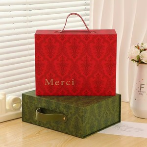 Vintage Flip Lid Belt <b>Gift</b> <b>Box</b> Large Capacity <b>Empty</b> Paper <b>Box</b> With Carry Bag Business Corporate Event Giveaway Packaging - Product Image 4