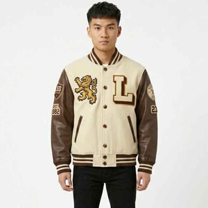 Oem Manufacturer High Quality Chenille Embroidery <b>Men</b> College <b>Leather</b> Sleeves Custom Baseball <b>Bomber</b> Letterman Varsity Jacket - Product Image 4