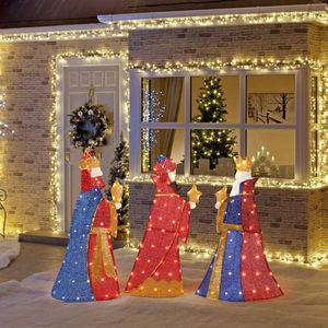 Kings 3D lumineux avec cadeaux et 80 lumières LED pré-éclairées, décorations de Noël pour les fêtes - Product Image 4