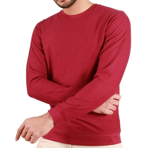 Pull en tricot à col rond rouge pour homme, manches longues, décontracté, pour l'automne, coupe classique, couleur unie, respirant - Product Image 2