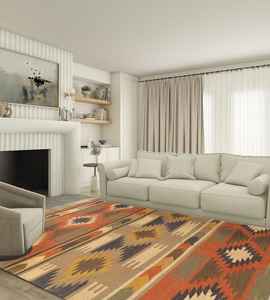 Alfombras Kilim de Yute y Lana Tejidas a Mano, Antideslizantes y Ecológicas para Sala de Estar, Dormitorio y Estudio - Product Image 1