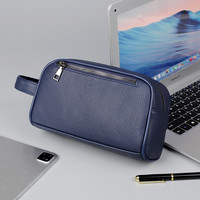 Tas Clutch Bisnis PU Pria Desain Baru, Dompet Ponsel Multifungsi Kulit Lembut, Kantong Organizer Perjalanan Luar Ruangan