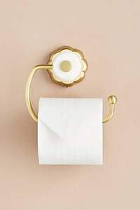 Portarrollos de papel higiénico de acero inoxidable, estante de almacenamiento para baño, dispensador de pañuelos con estante superior, organizador de baño. - Product Image 6