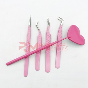 Pinzas de Volumen para Pestañas Postizas RMI de Acero Inoxidable con Punta de Fibra Rosa - Product Image 6