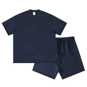 Conjunto de Verano 2 en 1 de Alta Calidad al por Mayor, 100% Algodón Grueso, Ropa Urbana, Camiseta y Pantalones Cortos con Logotipo Personalizado para Hombre - Product Image 3