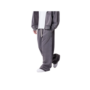 Men's Gray Sweatpants Elastic Waist Side Pockets Casual Breathable Knitted Cotton Autumn Wear - Product Image 2
