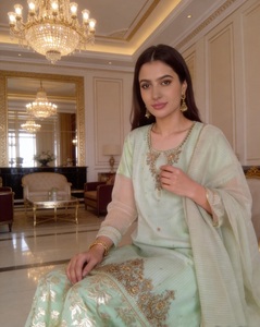 ชุดเดรสปาร์ตี้สีน้ำตาล 3 ชิ้น แบบคามีซ ชัลวาร์ ผ้าลอน ขายดีมาก ชุดสูทผู้หญิงสไตล์ปากีสถาน อินเดีย สำหรับฤดูร้อนและฤดูหนาว - Product Image 2