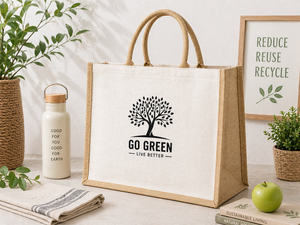 Bolsa de Compras de Yute Laminado, Ecológica, Grande, Reutilizable, con Asas de Cuerda, Logotipo Personalizado, Impermeable, para Compras, Venta al Por Mayor - Product Image 2